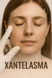 Xantelasma - lesao amarelada em palpebras superiores ou inferiores