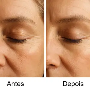 Imagem antes e depois de tratamento de xantelasma com MMP