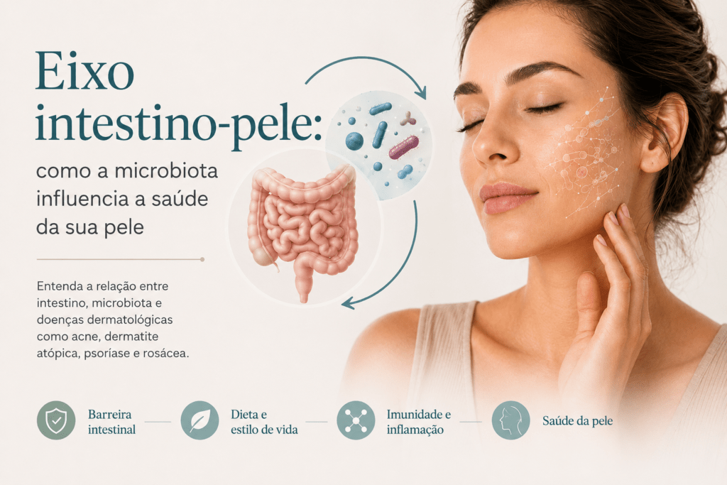 Eixo intestino-pele e relação entre microbiota intestinal e saúde da pele